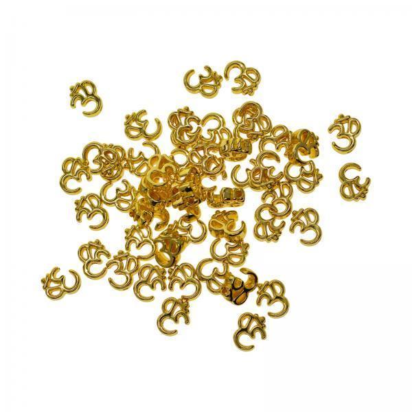 4x50Pcs Yoga OM Spacer Beads DIY Gold Charms for Sweaters Chains Hats Keyrings