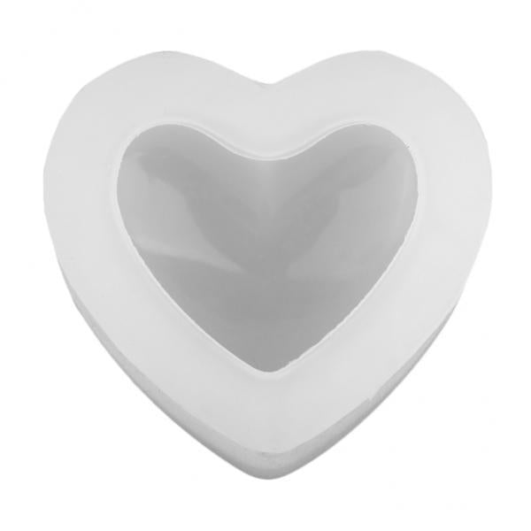 3xHeart Silicone Molds Resin Casting Moulds Jewelry Making Tools 5.5x4.5x2.9cm