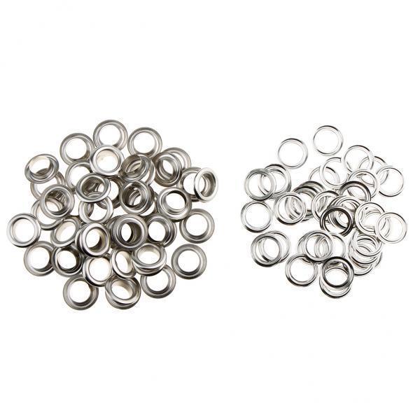 3x50 Pieces Metal Eyelets with Washers Leathercraft Accessories 20mm Silver