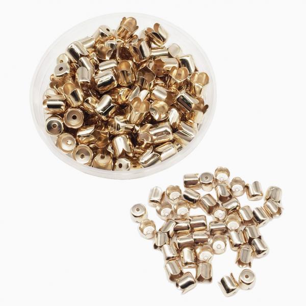 3x160 End Caps Jewelry Iron 10mm Cord End Cap Findings Golden