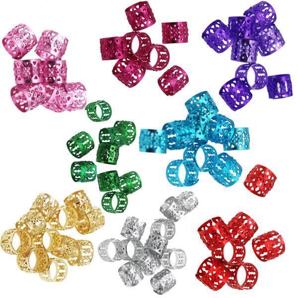 3x80set Filigree Tube Spacer Beads Dreadlocks Braiding Bead DIY Hair Accessory