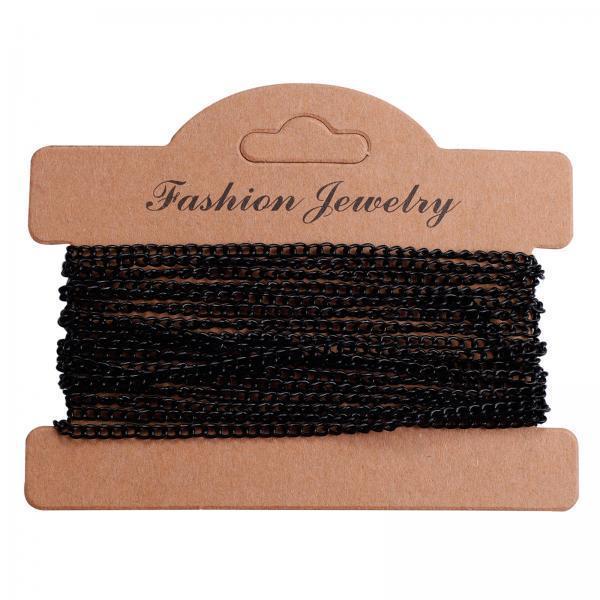 2xTwisted Link Chain DIY Jewelry Making Keychain Earrings Curb Cable Chain Black Plating