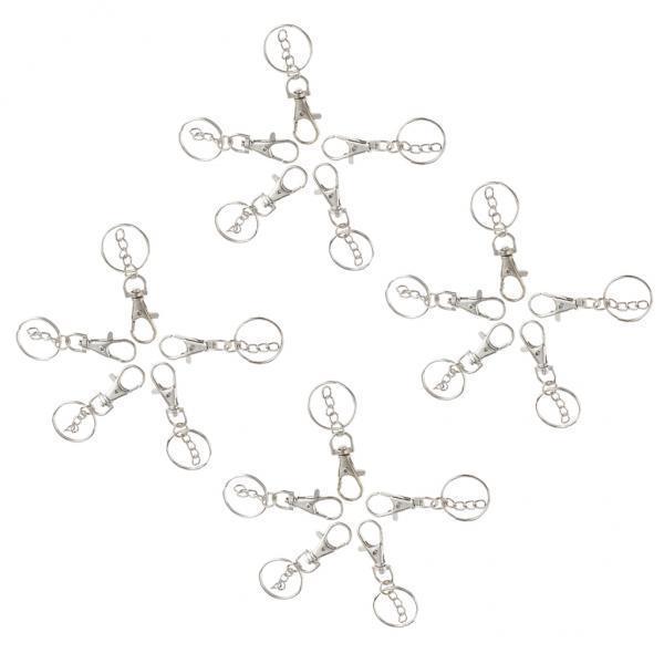 4x20 Pieces Lobster Clasps Claw Swivel Trigger Clips Snap Hooks Key Ring
