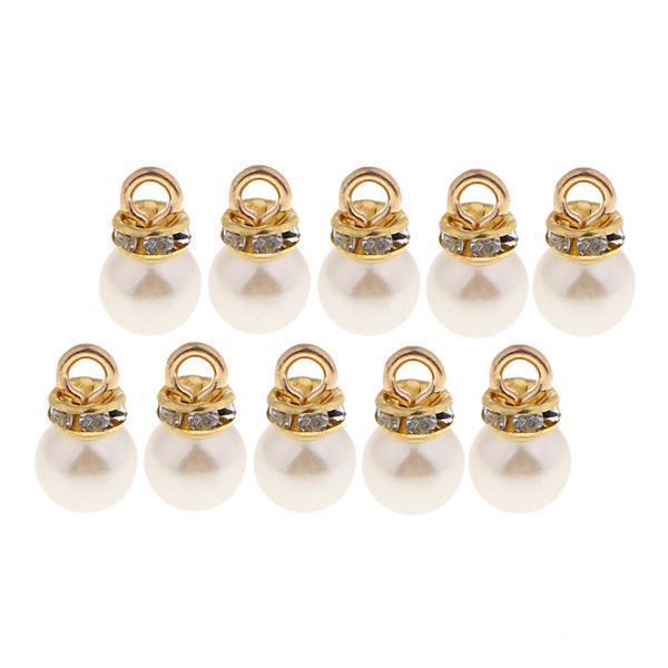3x10 Piece Round ABS Imitation Pearl Charm Pendant for Jewelry DIY Making 8mm