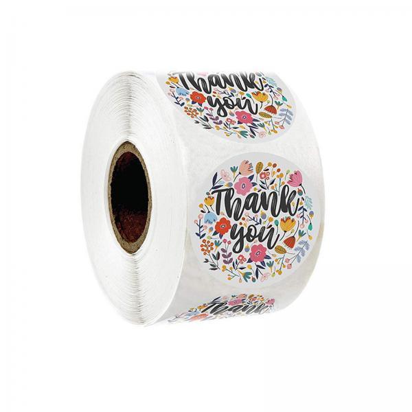 2x500 Pieces Thank You Stickers Scrapbook Decals for Baking Packaging Wedding Colorful