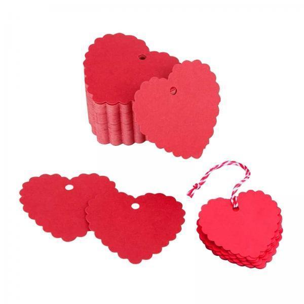 2x50Pcs Valentine's Day Gift Tags with String Art Crafts Heart Shaped Gift Tags