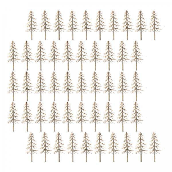 3x50 Pieces Model Snow Trees Layout for Building Model DIY Material Sand Table 5cm Height