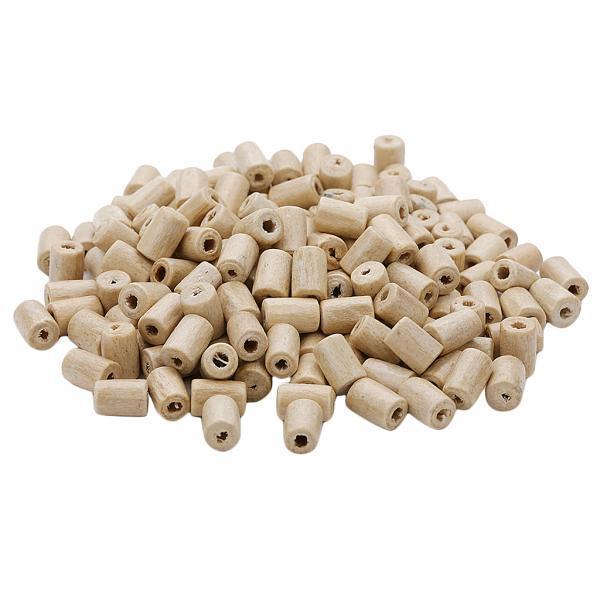 2x300pcs Natural Wooden Tube Bead DIY Jewelry Making Sewing Crafts Decors