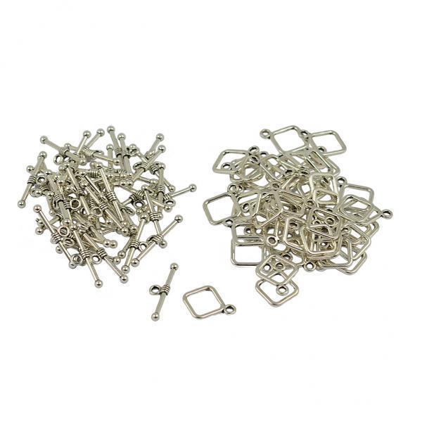 3x50 sets Round Ring Bar Toggle Clasp Ball Bead Connector DIY Making Crafts