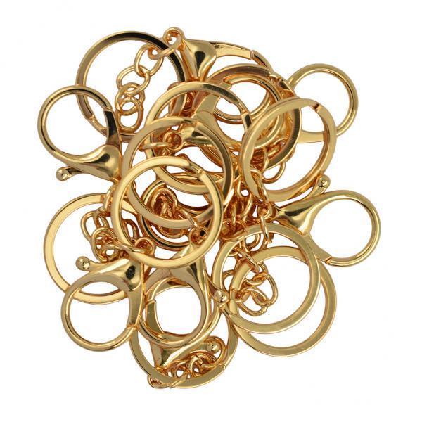 2x10 sets 65mm Large Lobster Clasp Trigger Clip Split Ring and chains Gold
