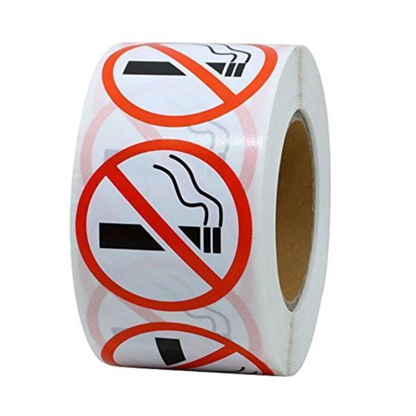 4x500 Pieces/Roll No Smoking Sticker Logo Signs Adhesive Labels 2.5cm Diameter