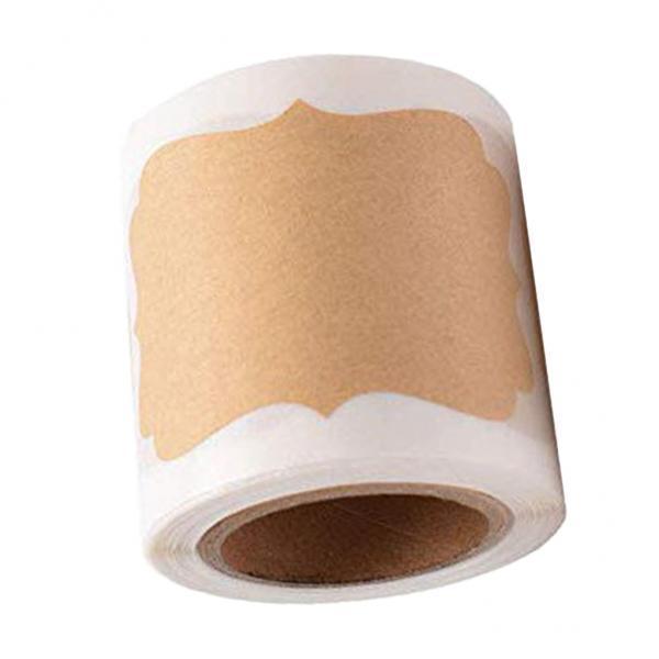 2x300pcs Blank Kraft Paper Self-Adhesive Label Seals Sticker for Hand Crafts
