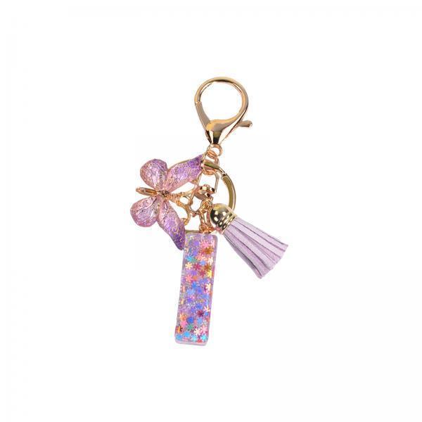 3xResin Keychain Ornaments Girls Women Gifts English Alphabet Keyring Keychain I