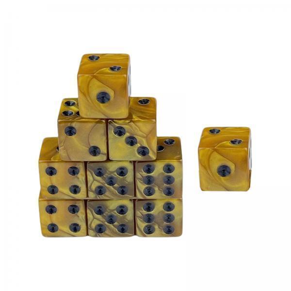 4x10x 6 Sided Dices Set Entertainment Toys 16mm Dices for Table Game Card Game Yellow
