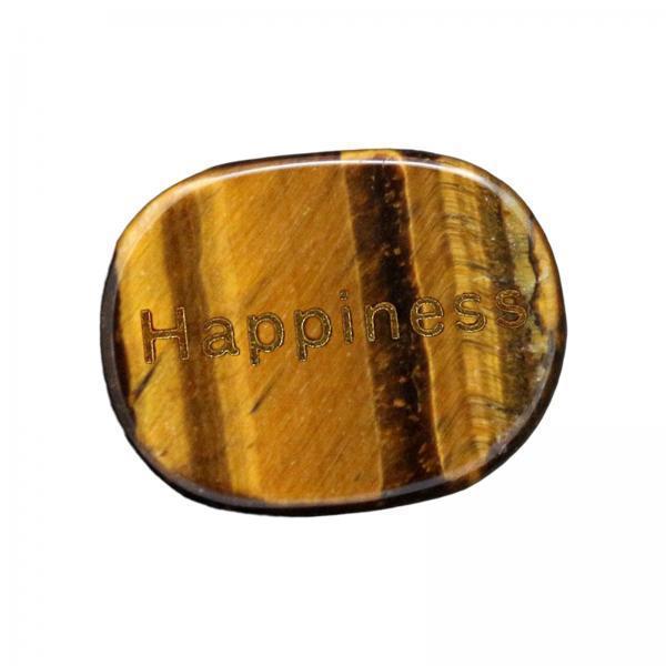 3xHappiness Engraved Stone Engraved Rock for Bookshelf Living Room Anniversary Yellow