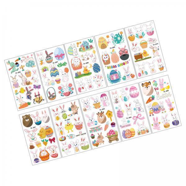 3xTemporary Stickers Waterproof Easter Basket Face Sticker for Paper Works