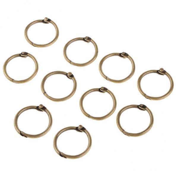 4x10 Pieces 2cm Album Binder Spiral Ring Refillable Loose Leaf Rings Bronze