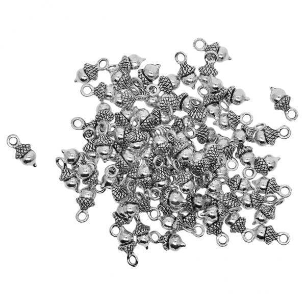 4x50 Piece DIY Antique Acorn Charms Pendants Dangle Beads Jewelry DIY Findings