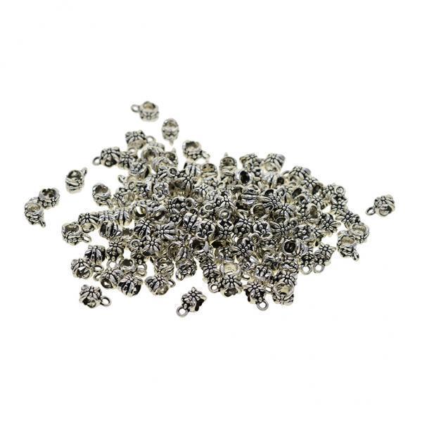 3x100Piece Tibetan Silver Hanger Bail Tube Beads Connectors for Jewelry Making