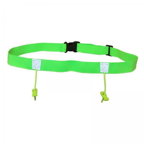 4xReflective Tape Cycling Race Number Belt Triathlon Waist Belt Night Running Green