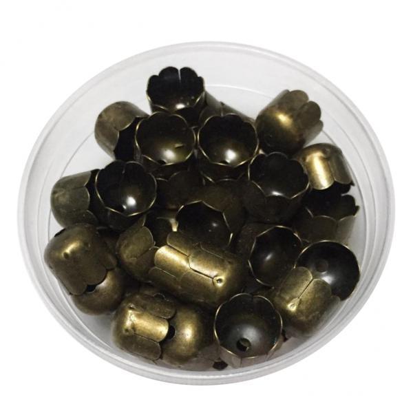 4x45Pcs End Caps Jewelry Iron 10mm Cord End Cap Findings Antique Bronze