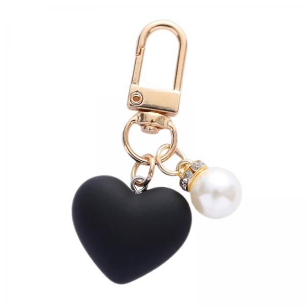 3xHeart Keyring Keychain Creative Gift for Key Backpack Handbag Decor Key Ring Black