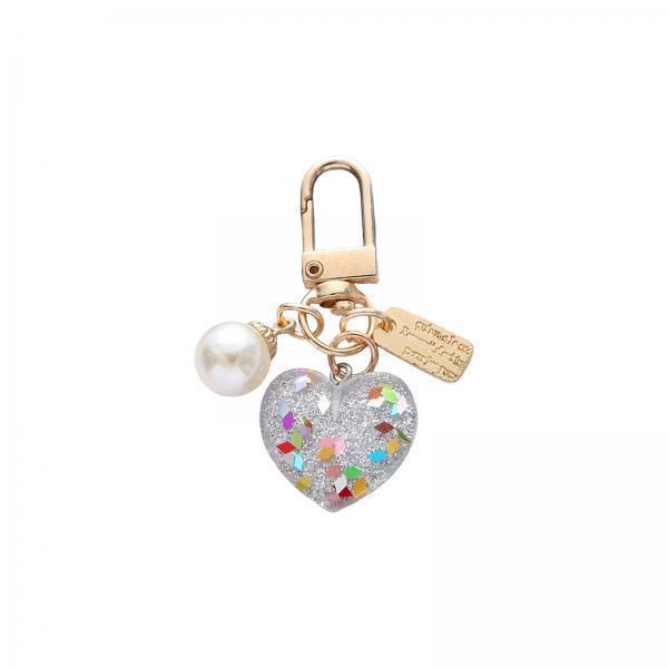 4xWomen Resin Heart Pendant Keychain Handbag Accessories Durable Lightweight