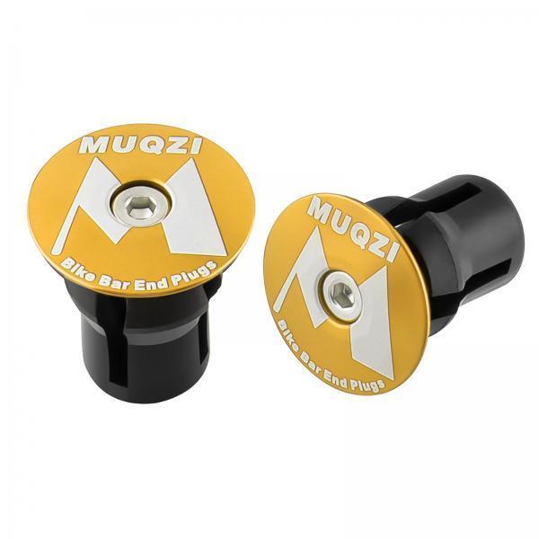 3x2x Bike Handle Bar Plugs Cap Bikes Bar End Plugs for BMX Cycling Most Bicycle Gold M Marks