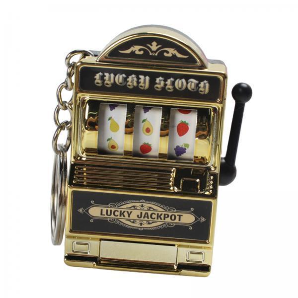 4xMini Slot Machine Keychain Festival Novelty Mini Arcade Game Toy for Boy Men Gold