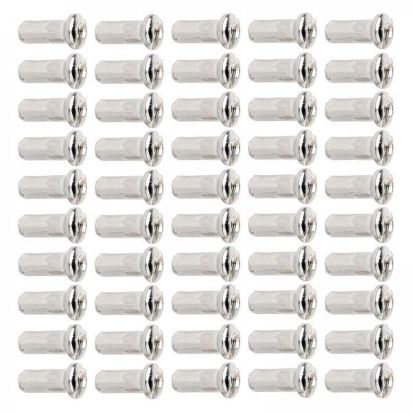 4x50Pcs Bike Spoke Nipples Spoke Decoration End Tips Nipples Bicycle Spoke Cap 13mm 13G Argent  