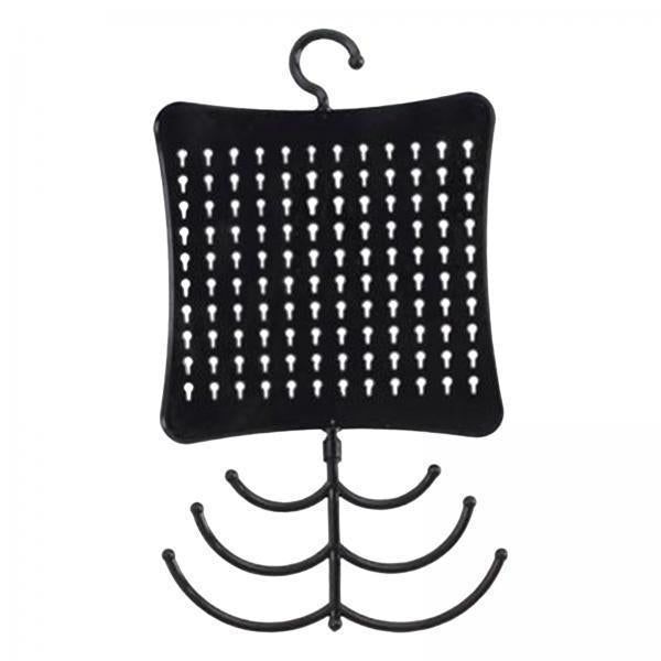 2xJewelry Wall Storage Necklace Earring Holder with Hanging Hooks Black