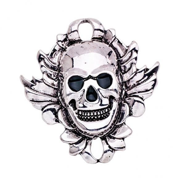 3x1 piece skull head shape silver pin back cluth brooch badge fashion jewelry