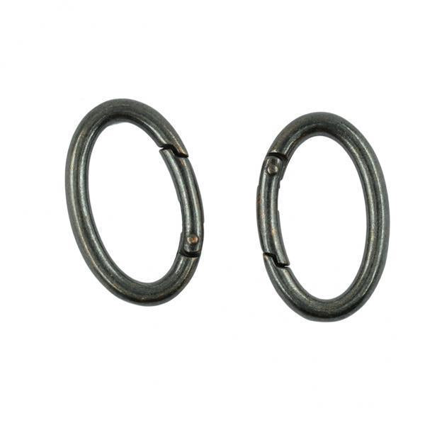 4x4pcs Vintage Copper Alloy Oval Spring Snap Hooks Clip For Handbag Strap