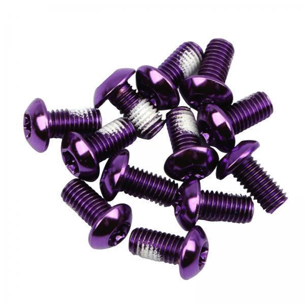 4x12x Bicycle Disc Brake Bolts T25 M5x11.5mm Road Bike Fixing Screws Purple