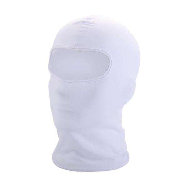 3xFace Mask Sun Shield Hood Neck Gaiter Balaclava Bandana White