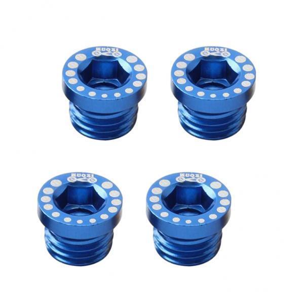 4x4 Pieces Aluminum Alloy Bicycle Screw Bolt for V Brake Hole M10*1.25 Blue