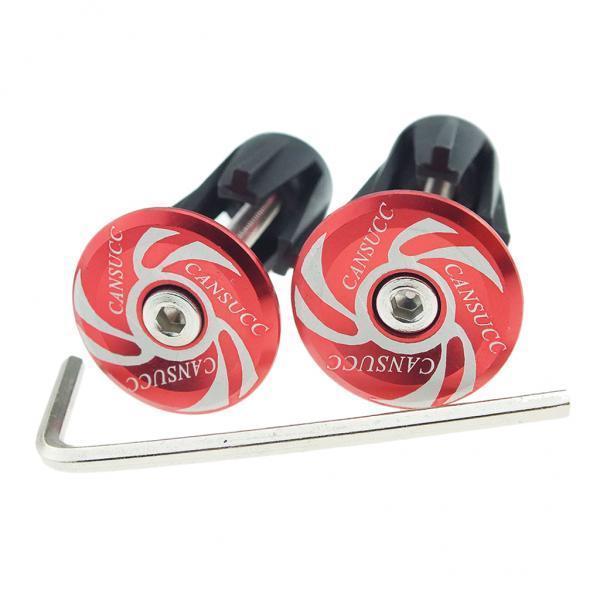 3xMTB Road Bikes Aluminum Handlebar End Plugs Bicycle Handle End Caps Red