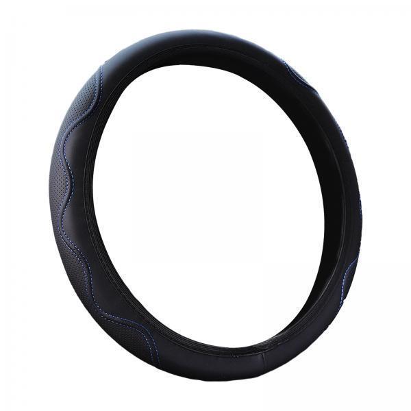 4xCar Steering Wheel Cover Comfortable to Grip Stylish for Women Men Universal Black Blue