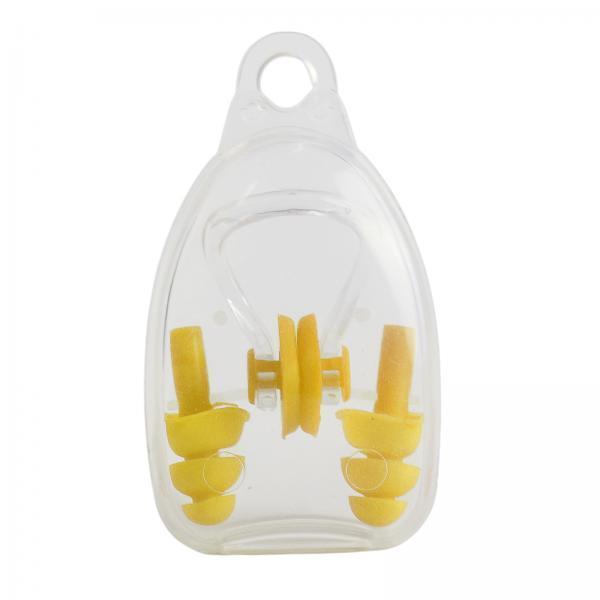 4x1 Set Silicone Ear Plugs Nose Clip Hearing Protection Waterproof for Adults Yellow