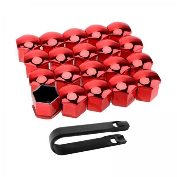 2x20 Pieces Car Wheel Nut Caps Covers Anti Rust Wheel Rim Cover Wheel Nut Caps Red 19mm