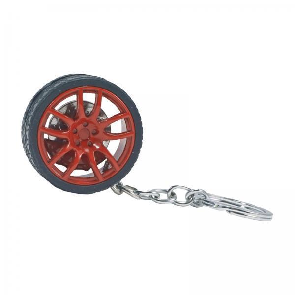 2xMini Cute Tire Keyring Creative Automobile Car Parts Model Key Chains Lovers Red