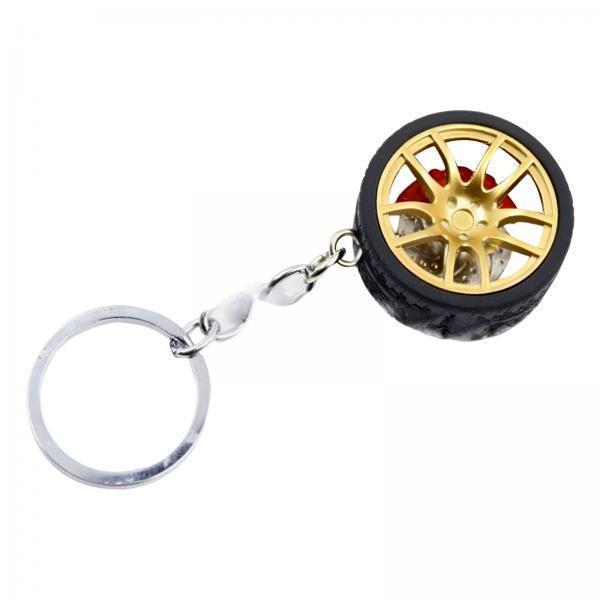 3xMini Cute Tire Keyring Creative Automobile Car Parts Model Key Chains Lovers Yellow