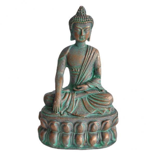 2xSANDSTONE BALCONY HOME GARDEN SMALL ZEN BUDDHA STATUE ORNAMENT DECORATIONS Bronze