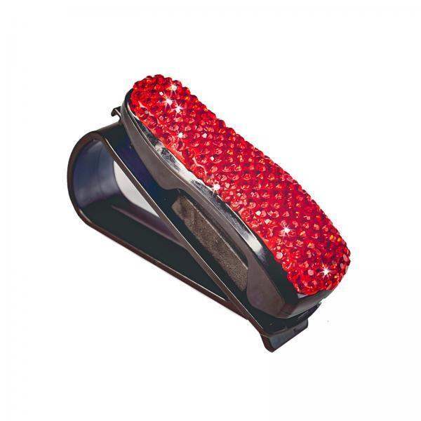 2xSun Visor Eyeglasses Clip Space Saving Interior Accessories Organizer Rack Red