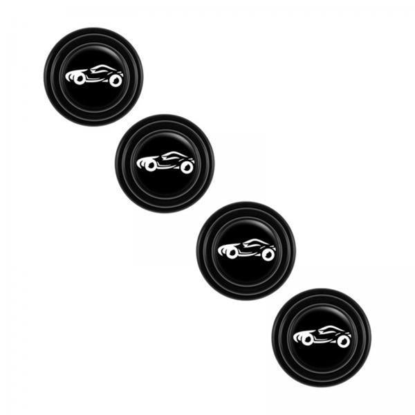 2xCar Door Absorber Cushion Gasket Decorative Buffer Bumper Cushion 4x Black with Sign
