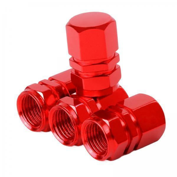 4x4 Pieces Car Tire Valve Stem Caps Seal Air Caps Covers for Trucks Bikes red