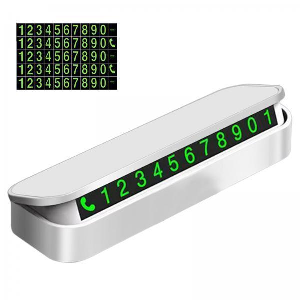 4xCar Phone Number Plate Stop Accessories Hidden Parking Phone Number Card white