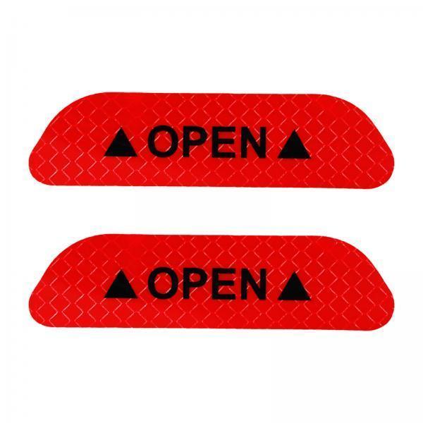 3x2Pieces Car Door Stickers Reflector Replacement Red