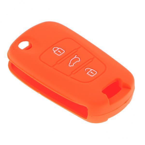 4xSilicone Romote Flip Key Shell For Hyundai  K2 K5 K713 Sorento Orange