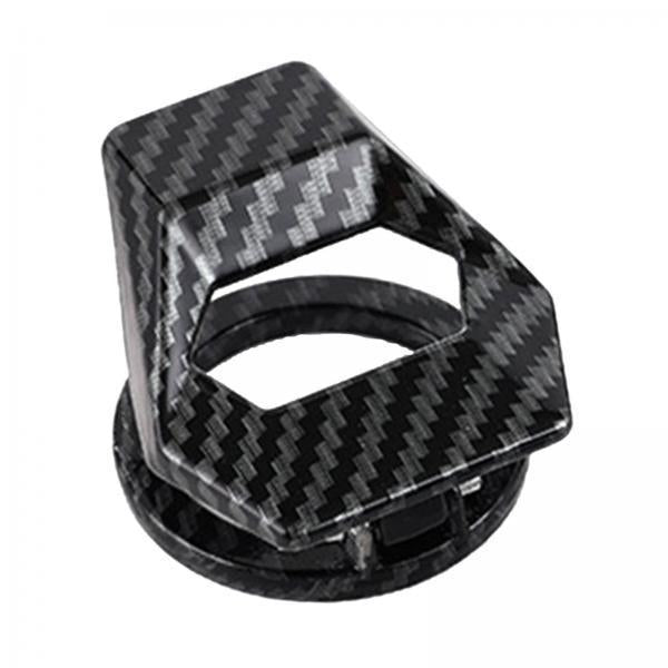 2xAutomobile Car Ignition Switch Protective Cover Smooth Carbon Fiber Pattern